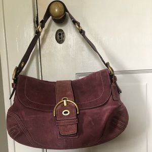 Suede Plum Coach Purse